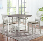 Steve Silver Joanna Two-Tone Ivory and Dark Oak 9-Piece Counter Height Set