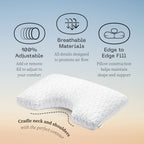 Coop Home Goods Original Cut-Out Adjustable Pillow, Queen Size Bed Pillows For Neck & Head Support, Memory Foam Pillows - Medium