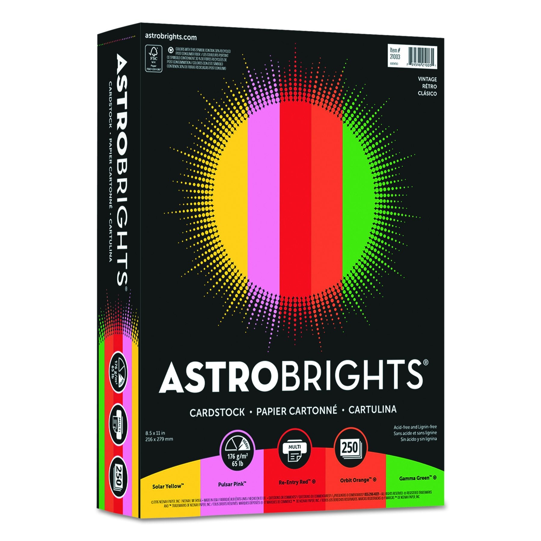 Wausau Paper Astrobrights Assorted Card Stock Paper (22003)