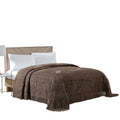 Beatrice Home Fashions Medallion Chenille Bedspread, King, Chocolate