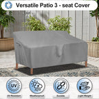 Outdoorlines Outdoor Waterproof Patio 3-Seater Couch Cover - Uv Resistant Patio Sofa Furniture Covers Weatherproof Heavy Duty Glider Covers For Outdoor Furniture, 76Wx32.5Dx33H Inches, Gray