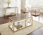 Steve Silver Olympia End Table Gold