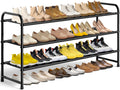 MISSLO 3-Tier Long Shoe Rack for Closet Shoe Organizer for Closet Floor Entryway Storage Stackable Wide Shoe Shelf Stores 24 Pai
