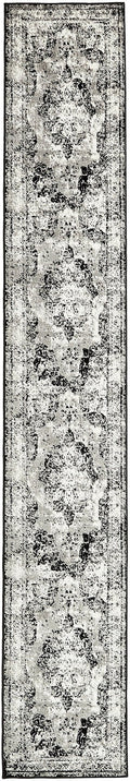 Unique Loom Sofia Collection Area Rug - Salle Garnier (2 x 13 1 Runner, Black/ Ivory)