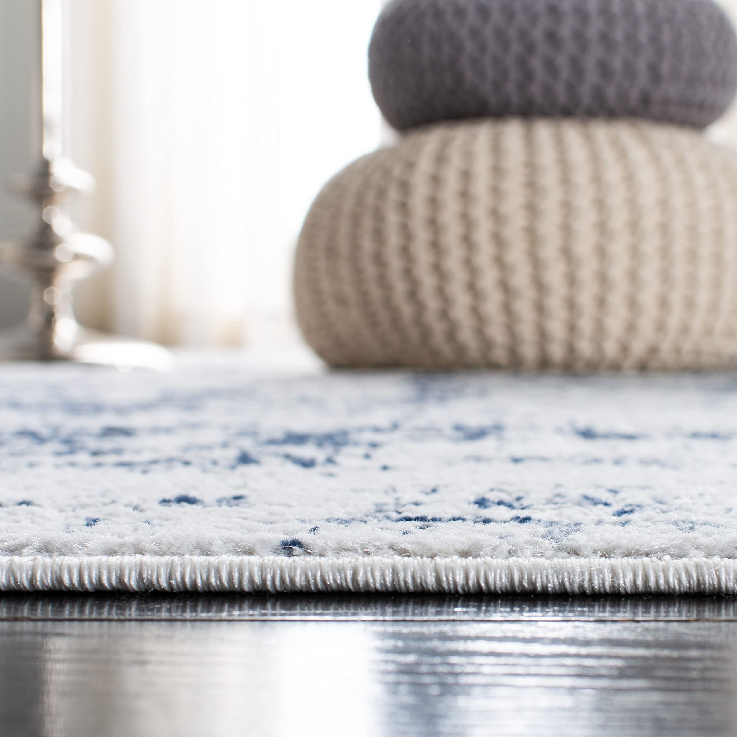 Safavieh Amelia Collection Runner Rug - 2'2'' X 10', Ivory & Navy, Modern Abstract Design, Non-Shedding & Easy Care, Ideal For H
