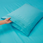 Clara Clark King Sheets, 6 Piece Set - Hotel Luxury Sheets For King Size Bed, Super Soft Bedding Sheets & Pillowcases, King Size Sheets, Beach Blue