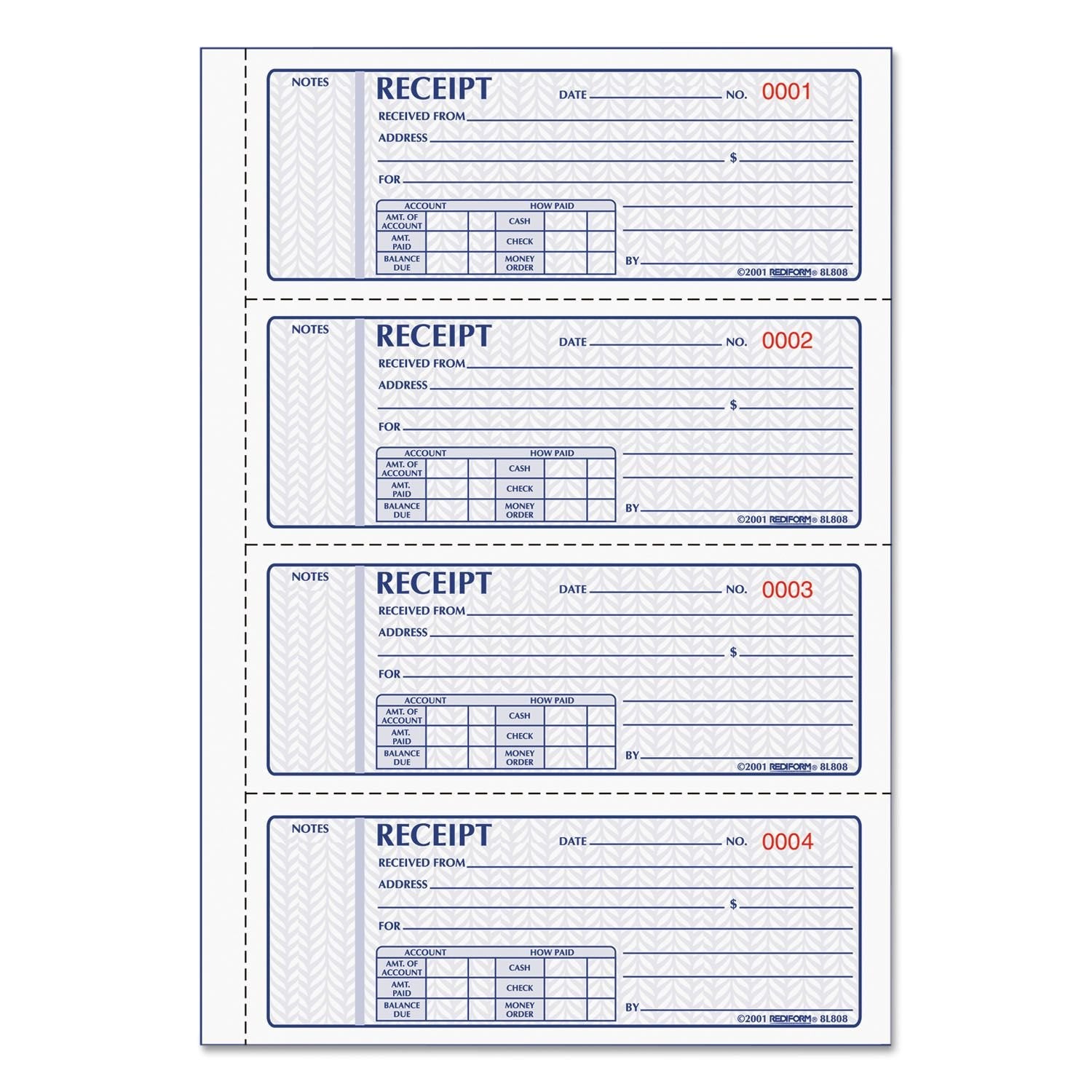 Rediform Receipt Money Collection Forms
