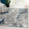 LUXE WEAVERS Euston Collection 7679 Blue 5x7 Abstract Area Rug