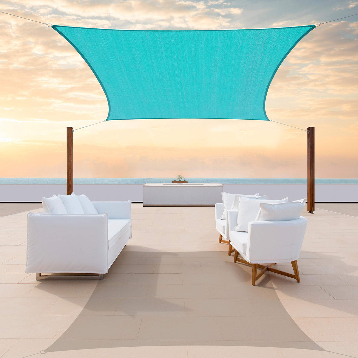 Colourtree Ctapr1020 Custom Size 9' X 19' Turquoise Sun Shade Sail Canopy Uv Block Upf50  Rectangle - Commercial Standard Heavy