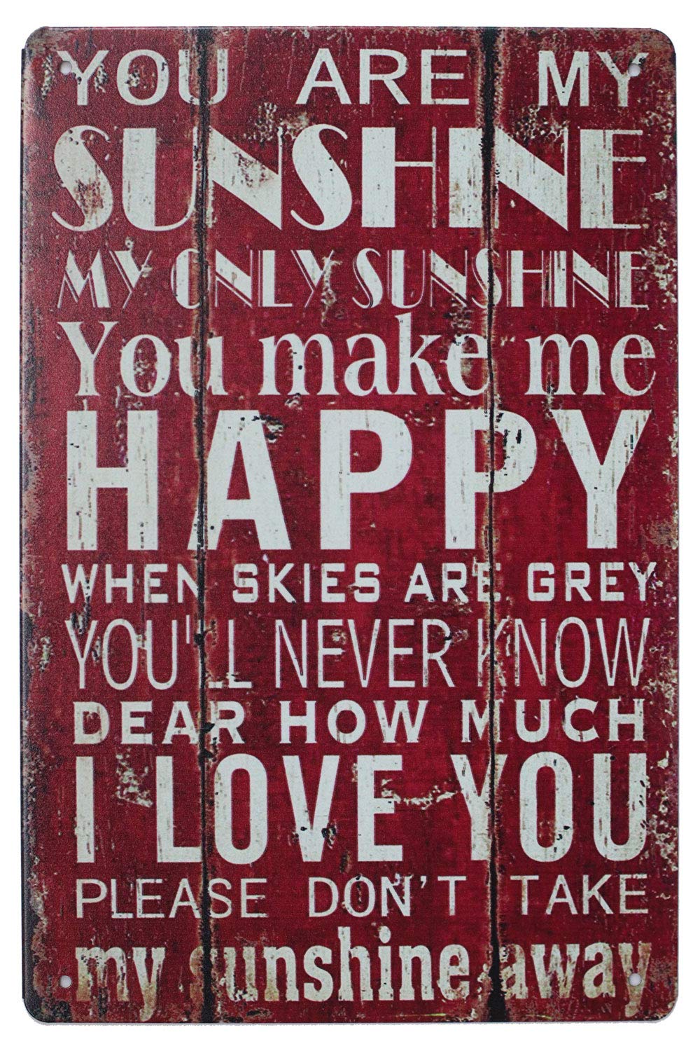ARTCLUB You Are My Sunshine You Make Me Happy I Love You Metal Plate Sign, Vintage Phrase Poster Plaque Living Room Bedroom Home
