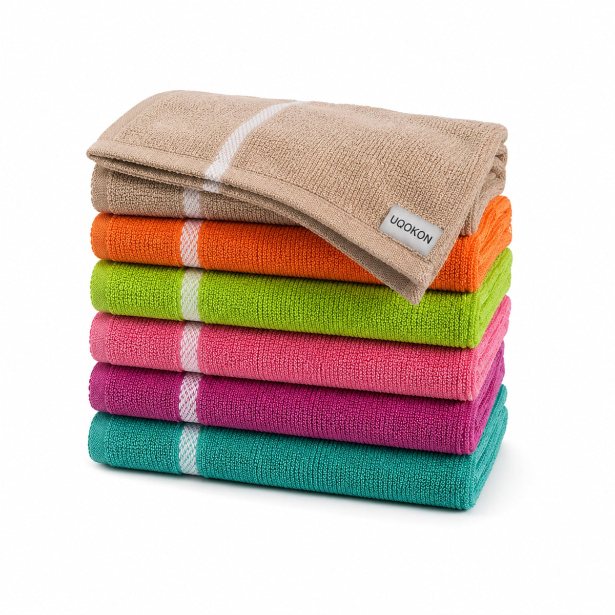 Uqckon Cotton Terry Hand Towels For Kitchen & Home | Soft, Absorbent & Quick Dry Towels | Multicolor Hand Towels For Kitchen, Ba