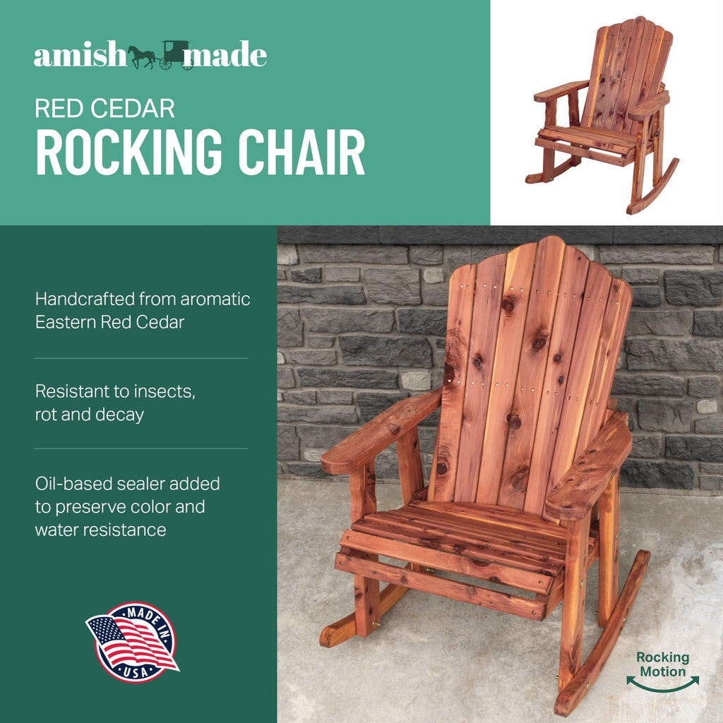 American Furniture Classics Adirondak Rocking Chair, Natural Cedar