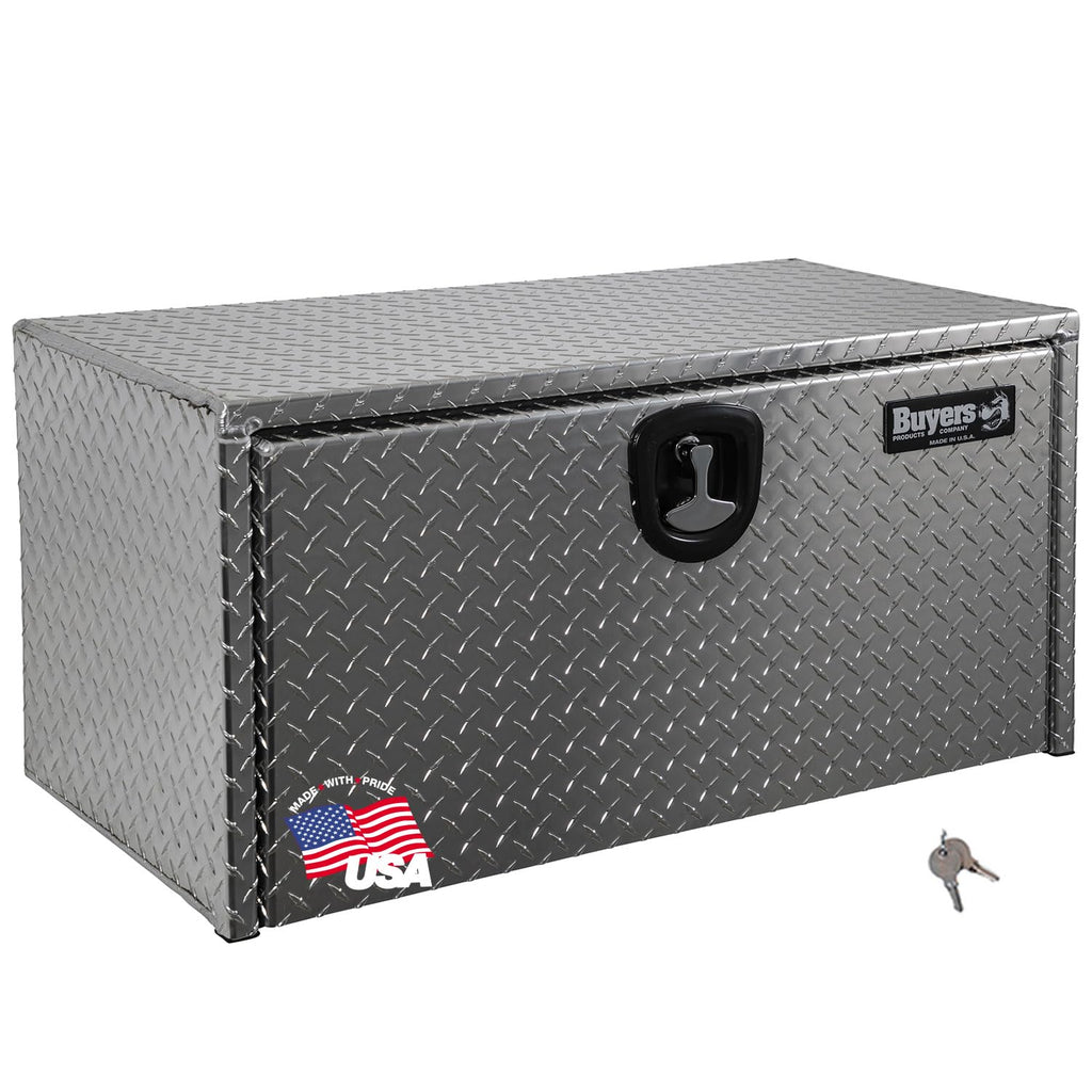 Buyers Products 1705135 Diamond Tread Aluminum Underbody Truck Tool Box W/Compression Latch, 24 X 24 X 36 Inch, Made In The Usa,