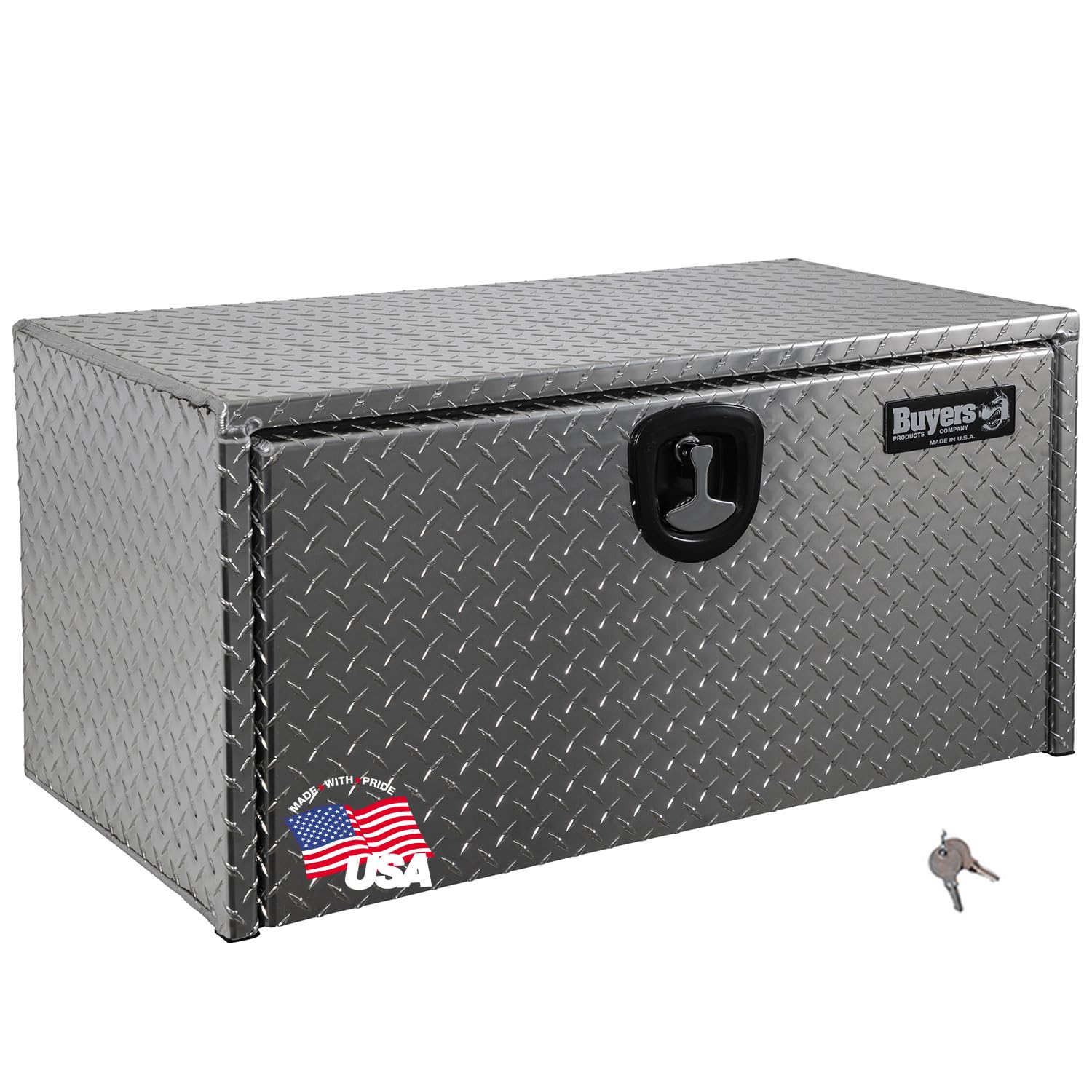 Buyers Products 1705135 Diamond Tread Aluminum Underbody Truck Tool Box W/Compression Latch, 24 X 24 X 36 Inch, Made In The Usa,
