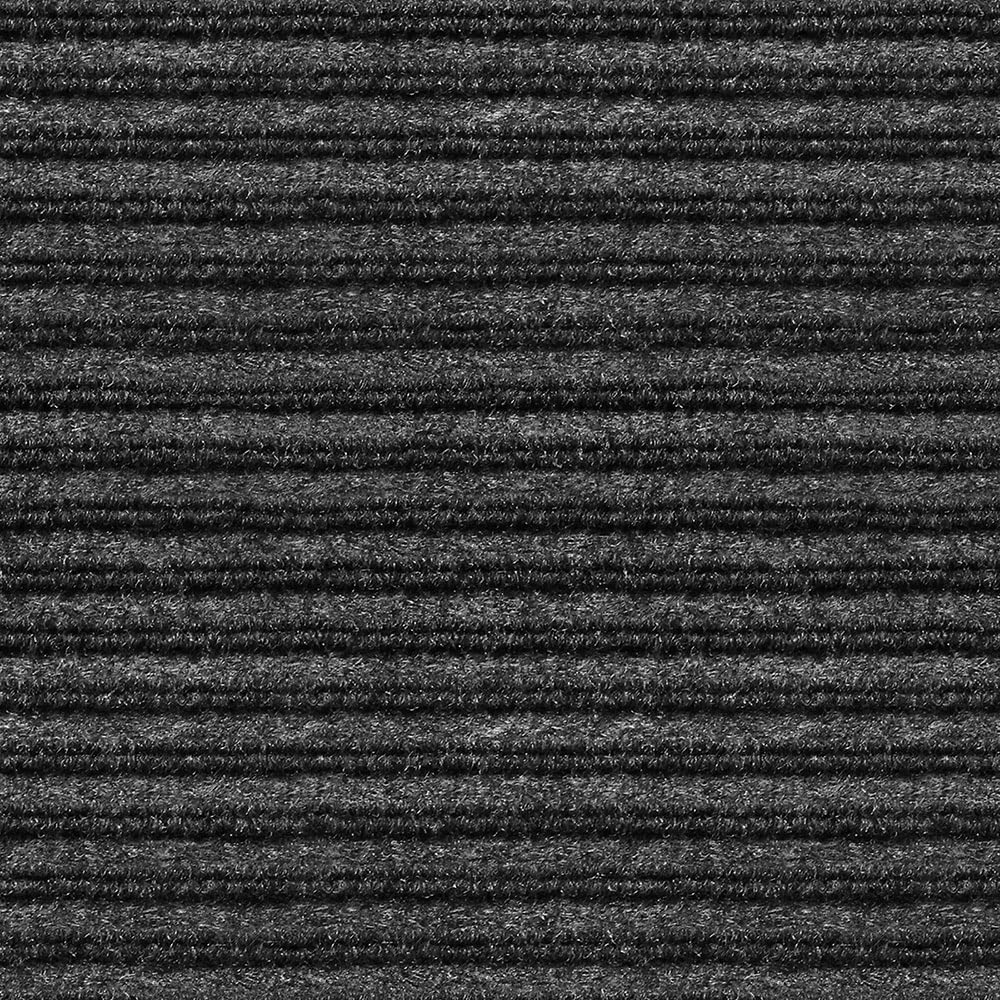 House, Home And More Indoor Outdoor Double-Ribbed Carpet Runner With Skid-Resistant Rubber Backing - Smokey Black - 4 Feet X 30 Feet