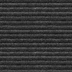 House, Home And More Indoor Outdoor Double-Ribbed Carpet Runner With Skid-Resistant Rubber Backing - Smokey Black - 3 Feet X 15 Feet