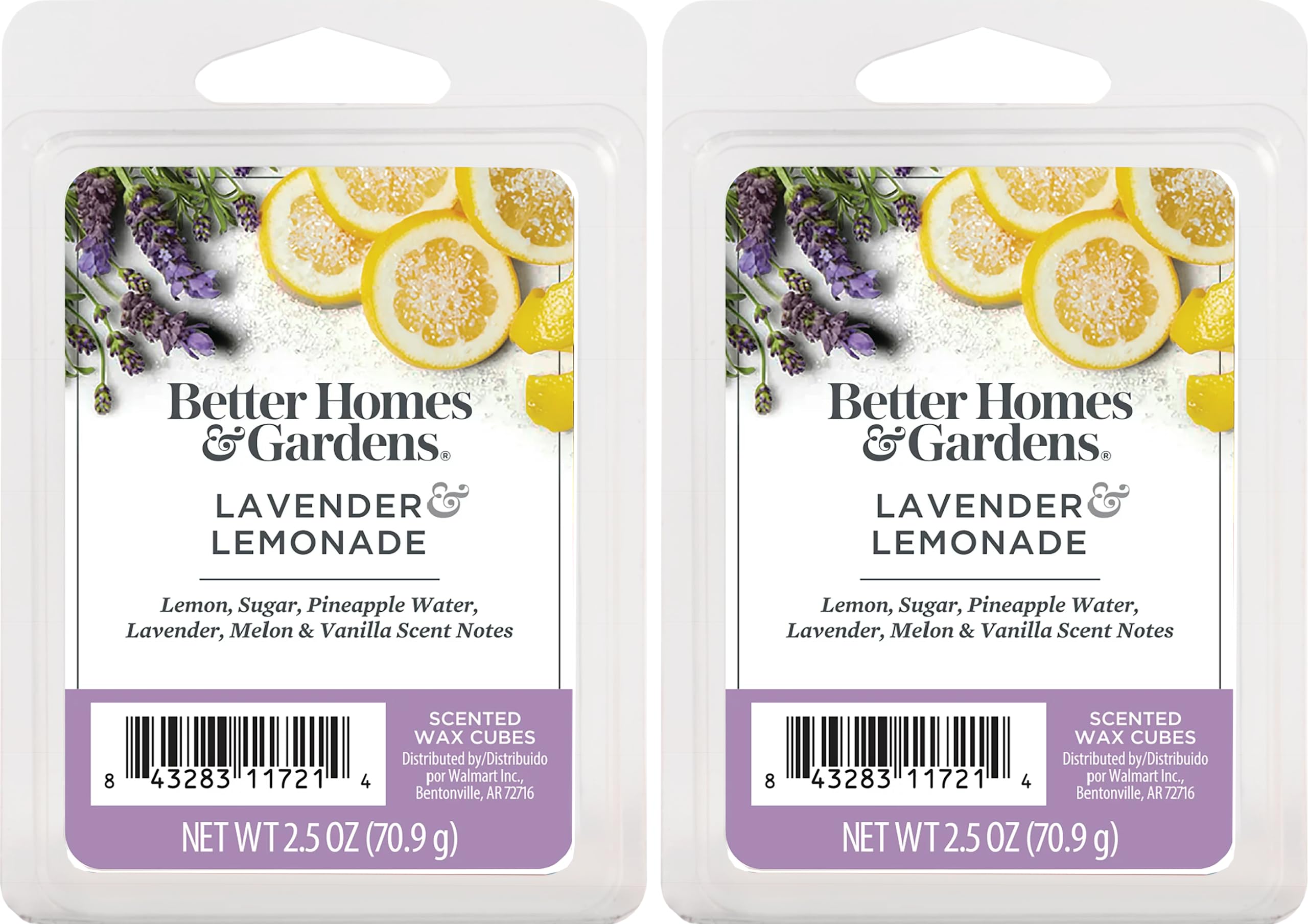Better Homes and Gardens Scented Wax Cubes 2.5oz 2-Pack (Lavender Lemonade)