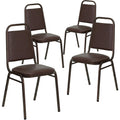 4 Pk. Stacking Chair with Brown Vinyl and 1.5 Thick Seat - Copper Vein Frame