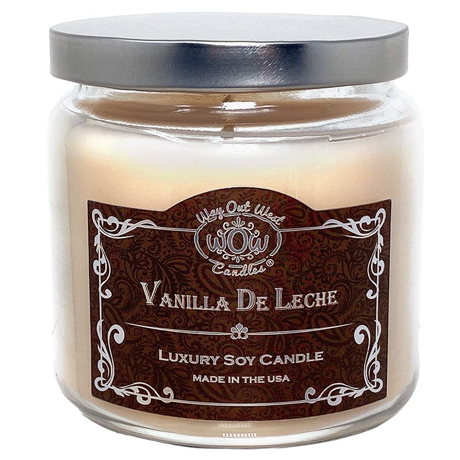 Way Out West Candles - Scented Candles for Home Large Jar 18 oz - 65+ Hours Long Lasting and Fragrant Vanilla de Leche Scented S
