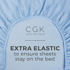 Full Size Fitted Bed Sheet - Hotel Luxury Single Fitted Sheet Only - Fits Mattress Up To 16' - Extra Soft, Wrinkle Free, Breathable Sheet For Women, Men, Kids & Teens - Light Blue Single Fitted Sheet