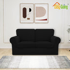 Easy-Going 5 Pieces Stretch Loveseat Cover Washable Loveseat Slipcover Set For 2 Backrest And Seat Cushion Couch Anti-Slip Sofa