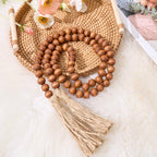 OMISHE Wood Bead Garland with Tassels, 59in Wooden Beads Garland, Decorative Beads Garland Decor, Farmhouse Beads Garland for Wa