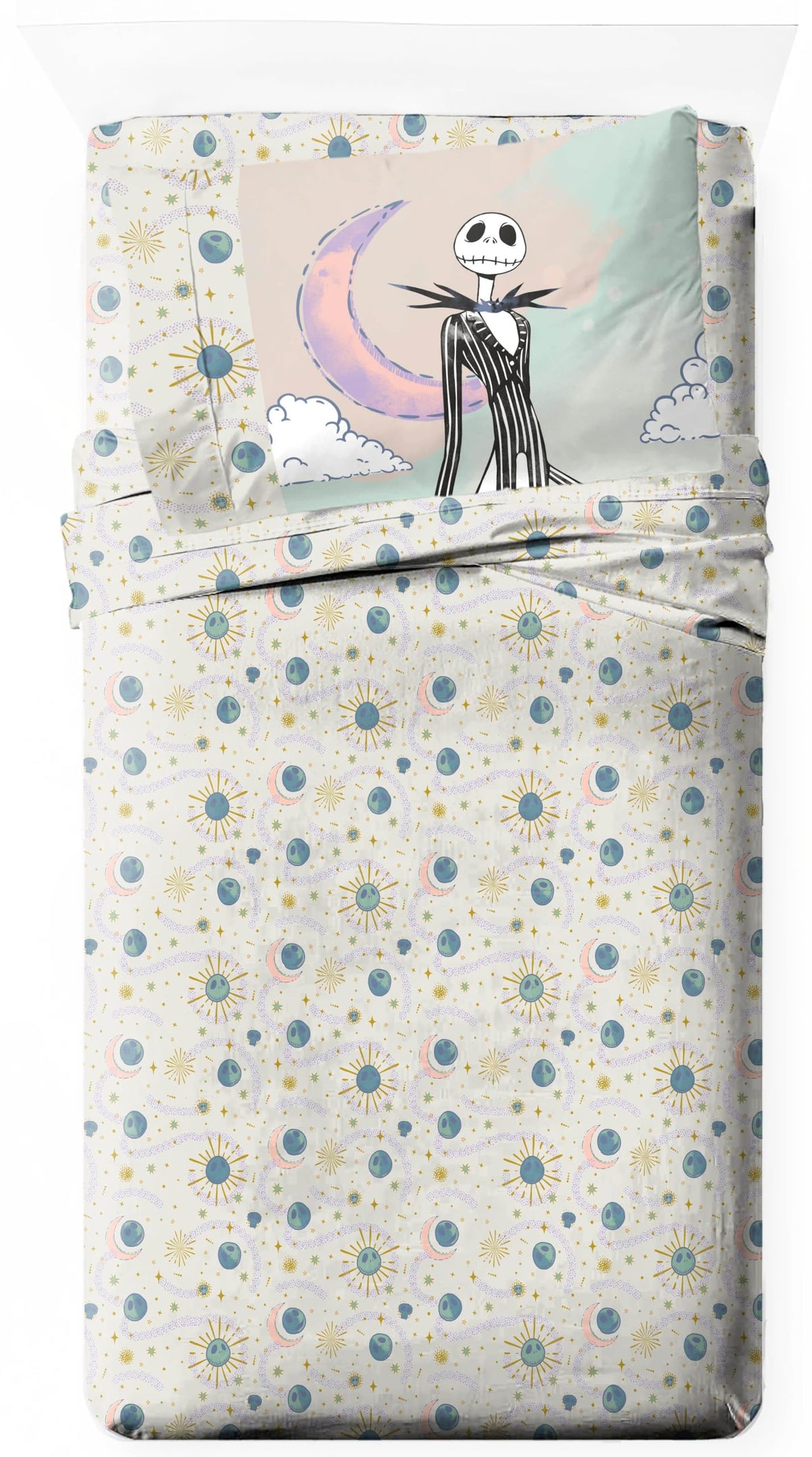 Jay Franco Disney Nightmare Before Christmas Twin Size Sheet Set  Super Soft 3 Piece Bedding Set  Jack Skellington Microfiber