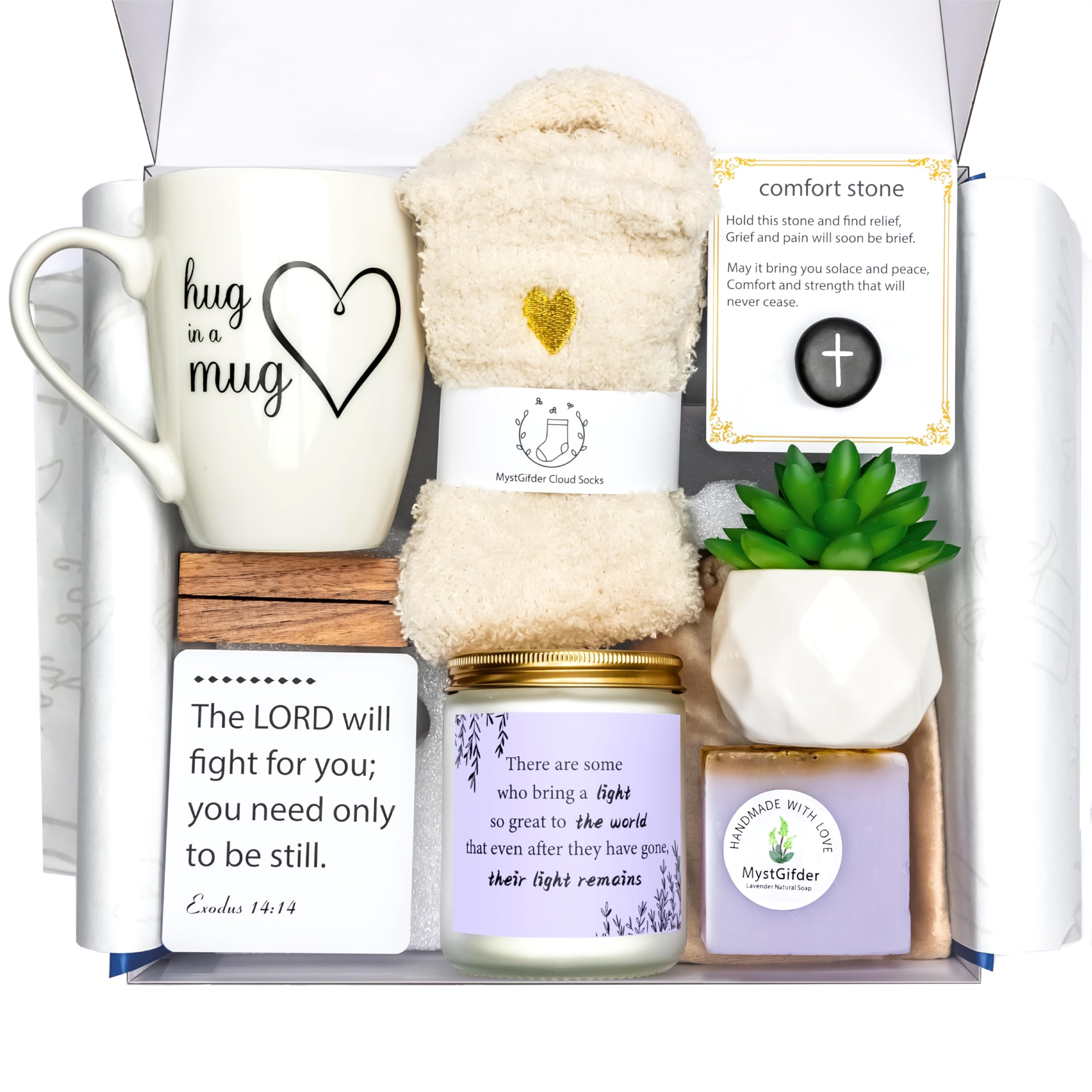 Sympathy Gift Baskets - Condolences Gift Box for Loss of Loved One, Sorry for Your Loss Gift Basket, Memorial Gifts for Mom, Dad