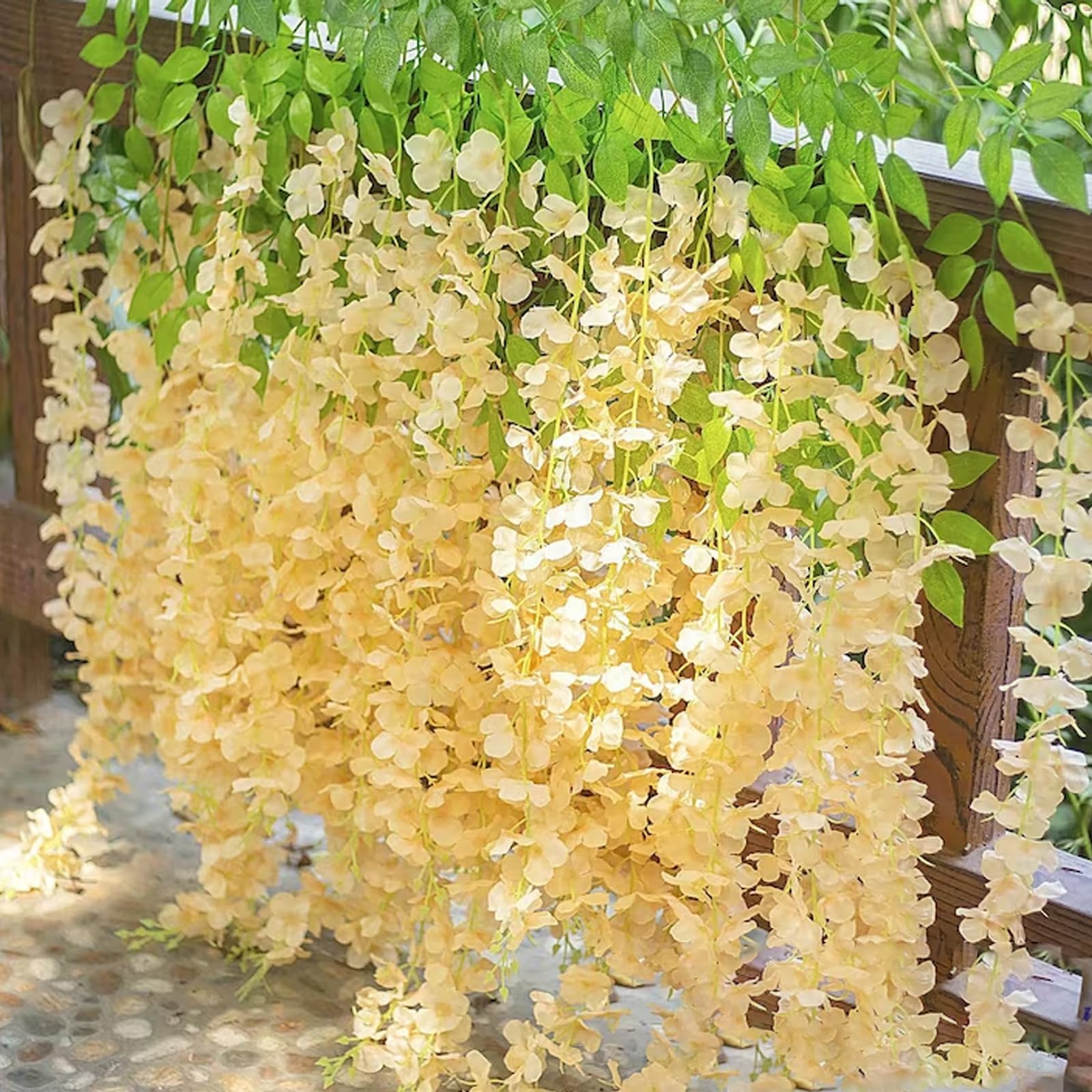 12 Pack Wisteria Hanging Flowers, 3.77 Feet Artificial Flower Vines, Fake Rattan Hanging Flowers, Silk Wisteria Garland Flowers