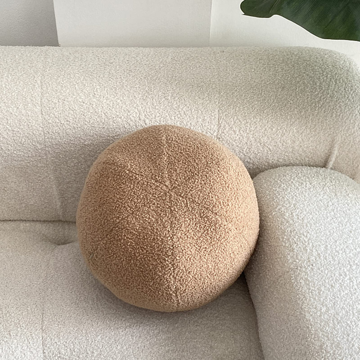 SHINUOER Ball Pillow Decorative Round Throw Pillows,11.8 Boucle Ball Pillow Sphere Shaped Pillow Plush Cushion Round Decorative Pillow for Couch,Sofa,Bedroom
