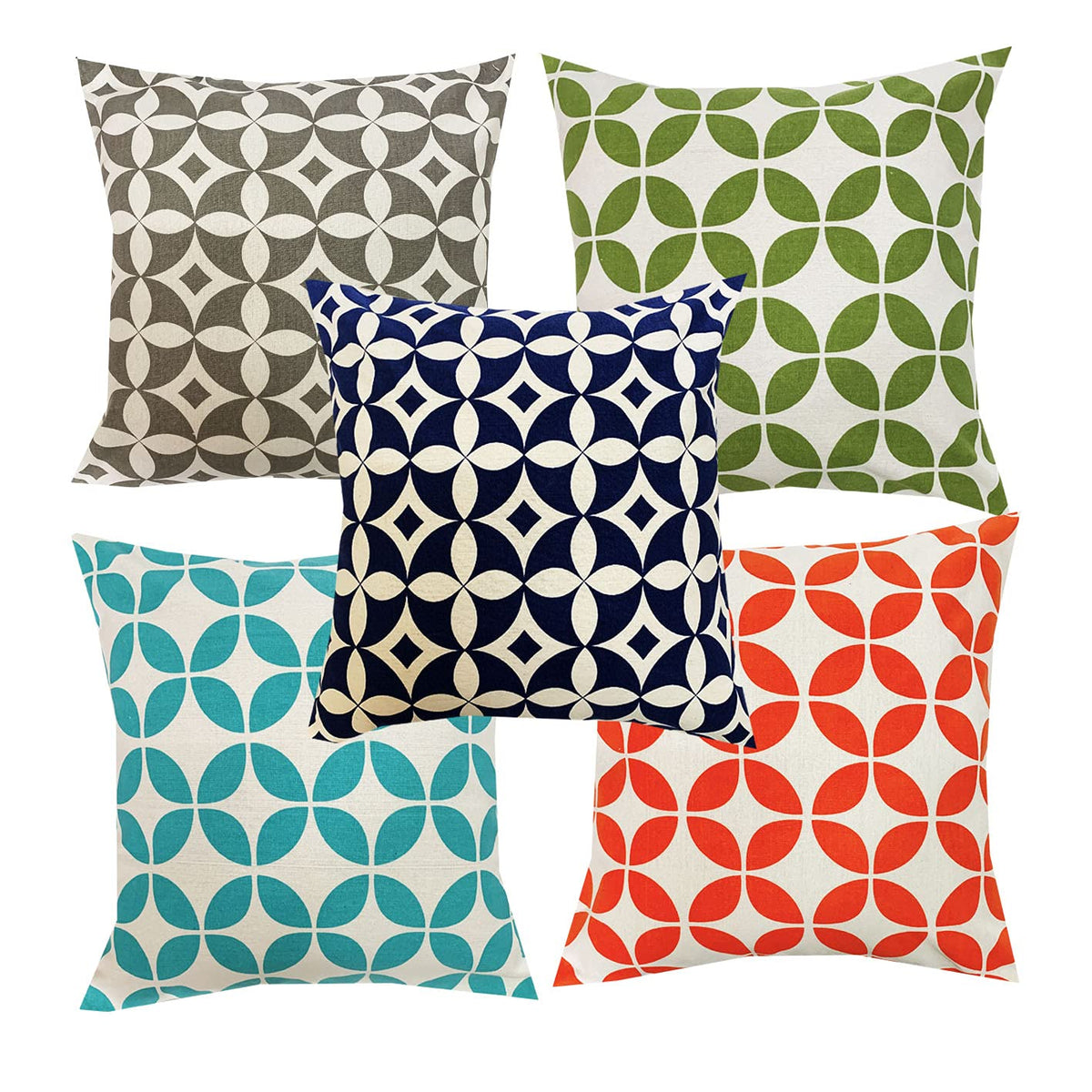 Pinkparrot Cotton Designer Decorative Throw Pillow Covers/Cushion Covers (16X16 Inches)  Set Of 5028