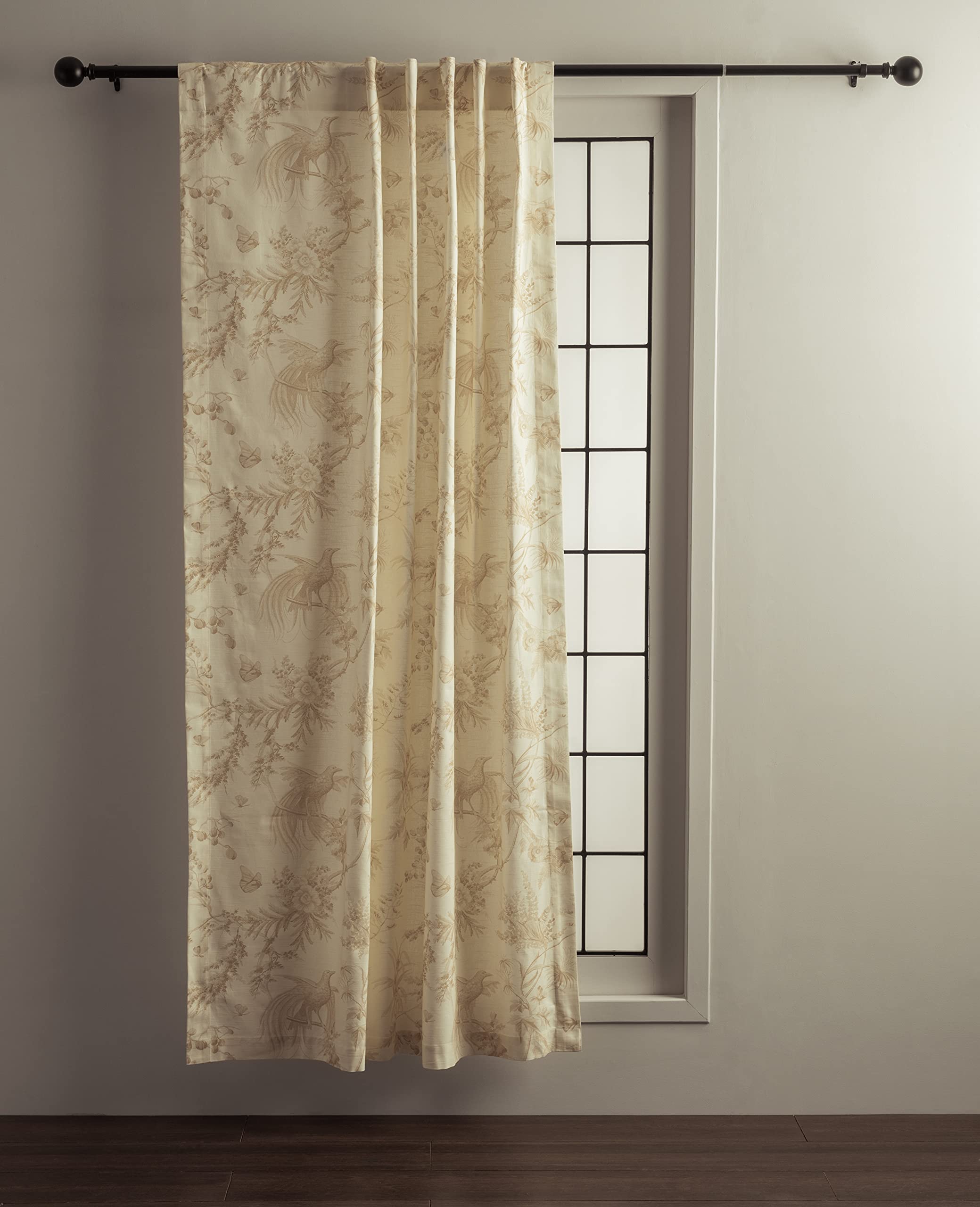 Maison D' Hermine 100% Cotton Curtain - 50'X108' Almond Decorative Curtain - Aesthetic Curtains For Farmhouse, Kitchen & Bedro