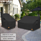 Unark Outdoor 3-Seater Sofa Cover,Waterproof Heavy Duty Patio Furniture Covers,76W X 33D X 32H Inches Outdoor Couch Cover,Patio Sofa Covers For Outdoor Furniture Waterproof,Black