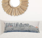 HomeRoots Cream 35' White San Francisco Daylight Skyline Lumbar Decorative Pillow