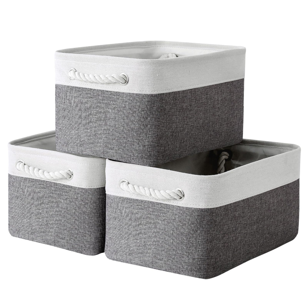 TheWarmHome Storage Basket for Organizing - 15.7x11.8x8.2 inch Large 3 Pack Collapsible Storage Bins for Shelves, Fabric Storage