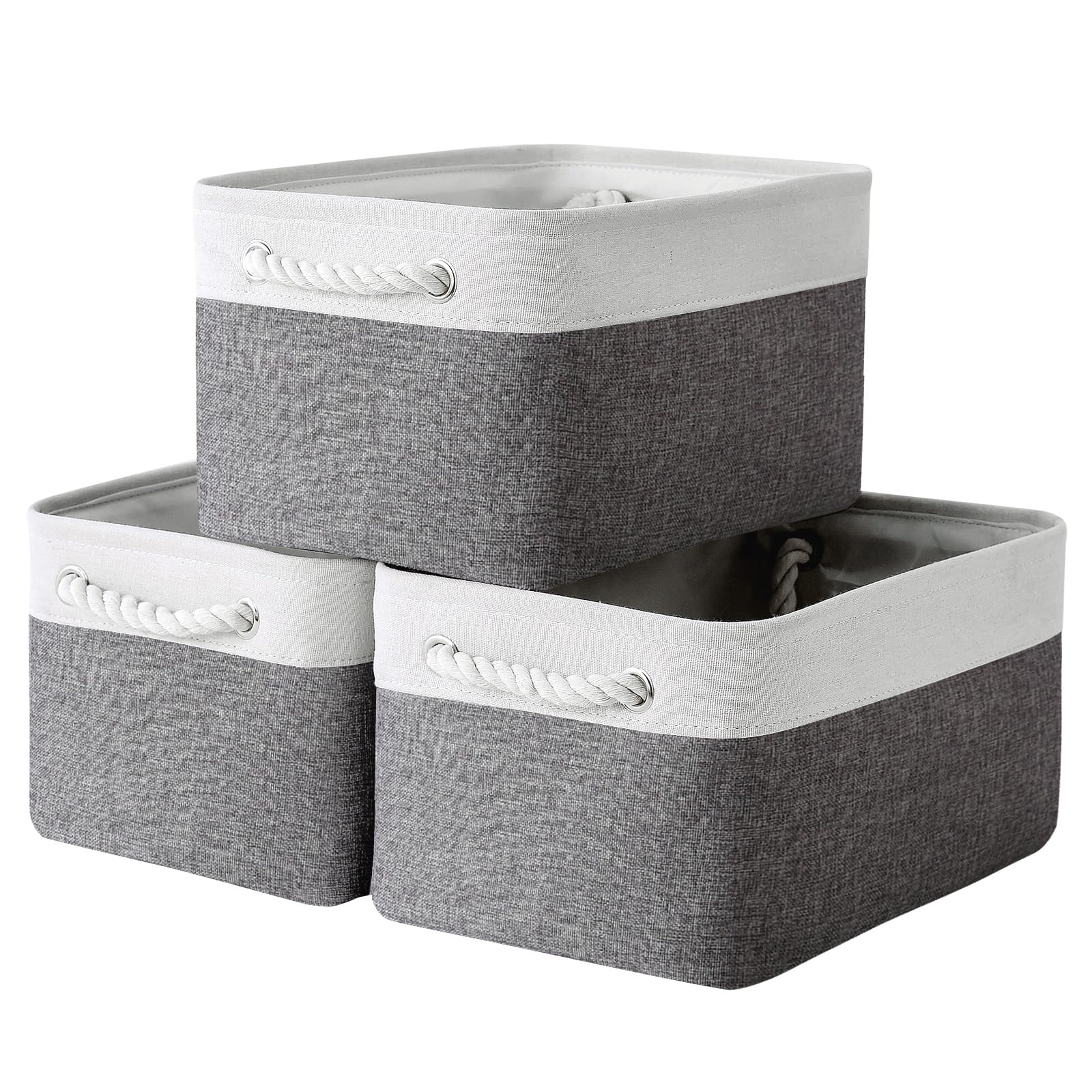 TheWarmHome Storage Basket for Organizing - 15.7x11.8x8.2 inch Large 3 Pack Collapsible Storage Bins for Shelves, Fabric Storage