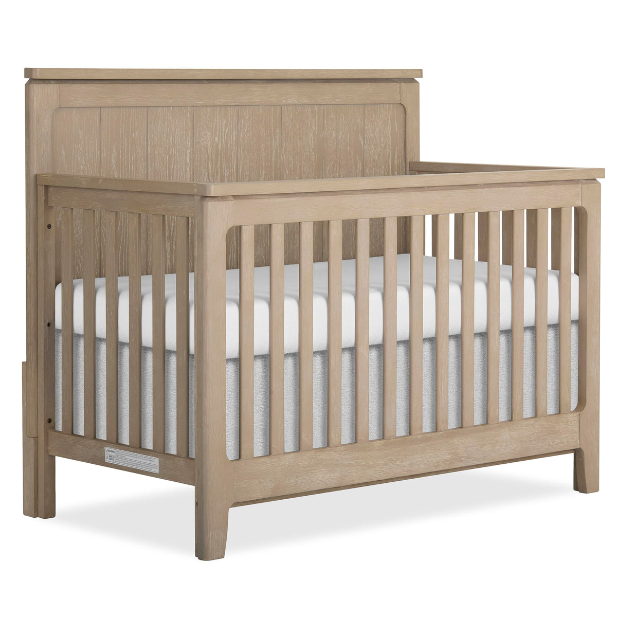   volur Oakley 5-in-1 Convertible Full-Size Baby Crib in Sienna Grey, GreenGuard Gold & JPMA, 3 Mattress Heights, Converts to To