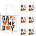 Wesnoy 20 Pcs Cute Basketball Party Favor Basketball Goodie Gifts Bags with Handles Reusable Sport Themed Treat Bags for Candy B