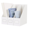 White Magazine File Holders,3 Packs Cardboard File Rack, Folder Holder