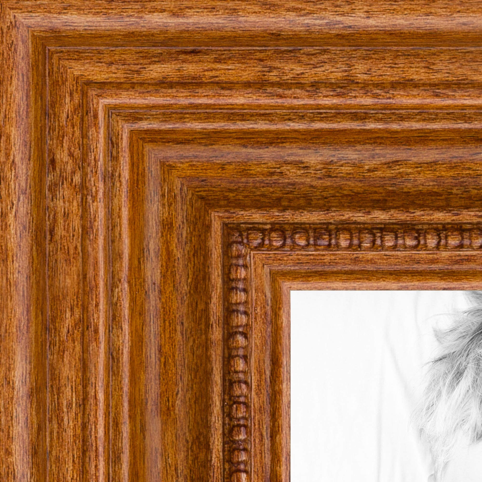 ArtToFrames 9x16 Inch Brown Picture Frame, This 1.25 Inch Custom Wood Poster Frame is Honey - Comes with Regular Glass and Corru
