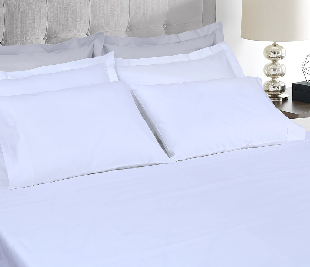 Threadmill 100% Cotton Hypoallergenic/Breathable/Stain-Resistant, 500 Thread Count, Solid 4-Piece Bed Sheet Set (1 Flat, 1 Fitte