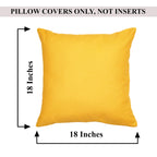 Rely+ Cotton Throw Pillow Covers 18X18 Inchs Set Of 2 Yellow Decorative Zippered Cases For Couch Bedroom Sofa Farmhouse Living R