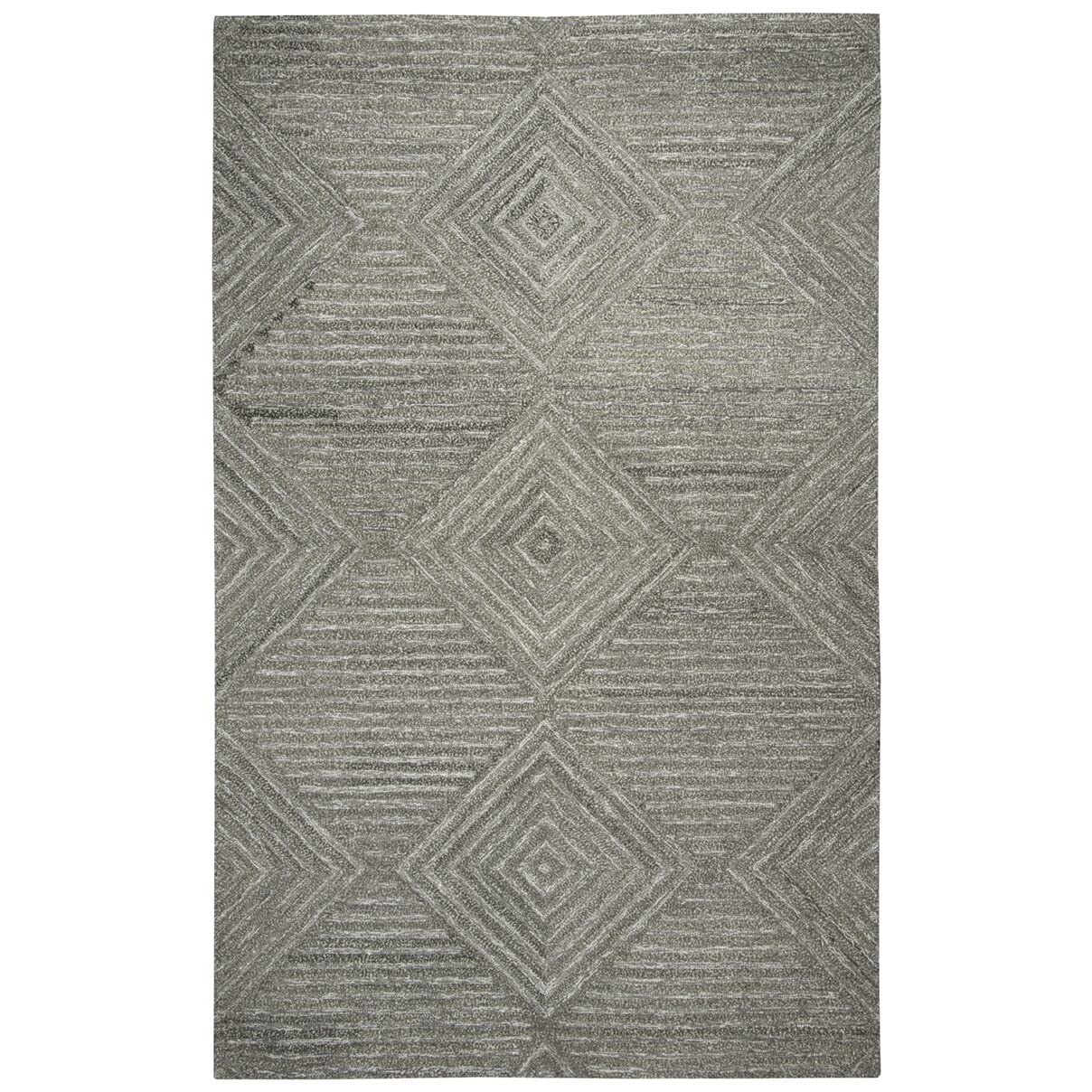 Rizzy Home Alora Decor Makalu 5' X 8' Geometric/Solid Gray/Natural Hand-Tufted Area Rug