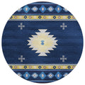 Phoenix Ph4 Blue Southwestern Rug Round 8' X 8'
