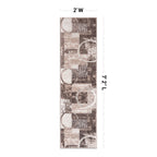 Rugshop Contemporary Abstract Circle Design Soft Runner Rug 2' X 10' Brown