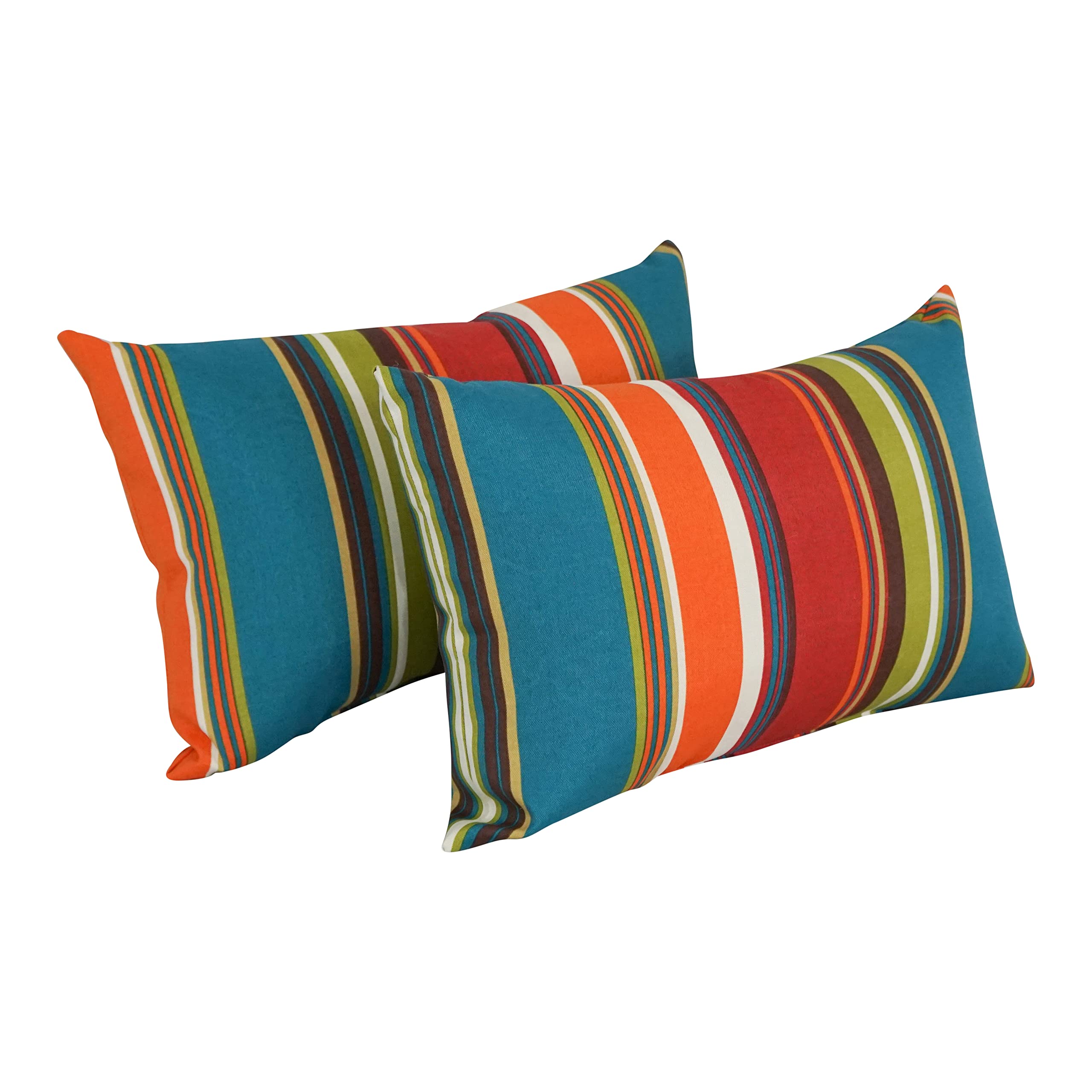 Blazing Needles 9911-S2-REO-51 Outdoor Throw Pillows (Set of 2), 12" x 20", Westport Teal