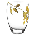 HomeRoots 12 Mouth Blown Hand Decorated with Gold Leaves Vase