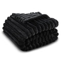 Korbliss Super Soft Throw Blanket For Couch, Premium Silky Flannel Fleece With 3D Striped Jacquard Design, Lightweight And Cozy