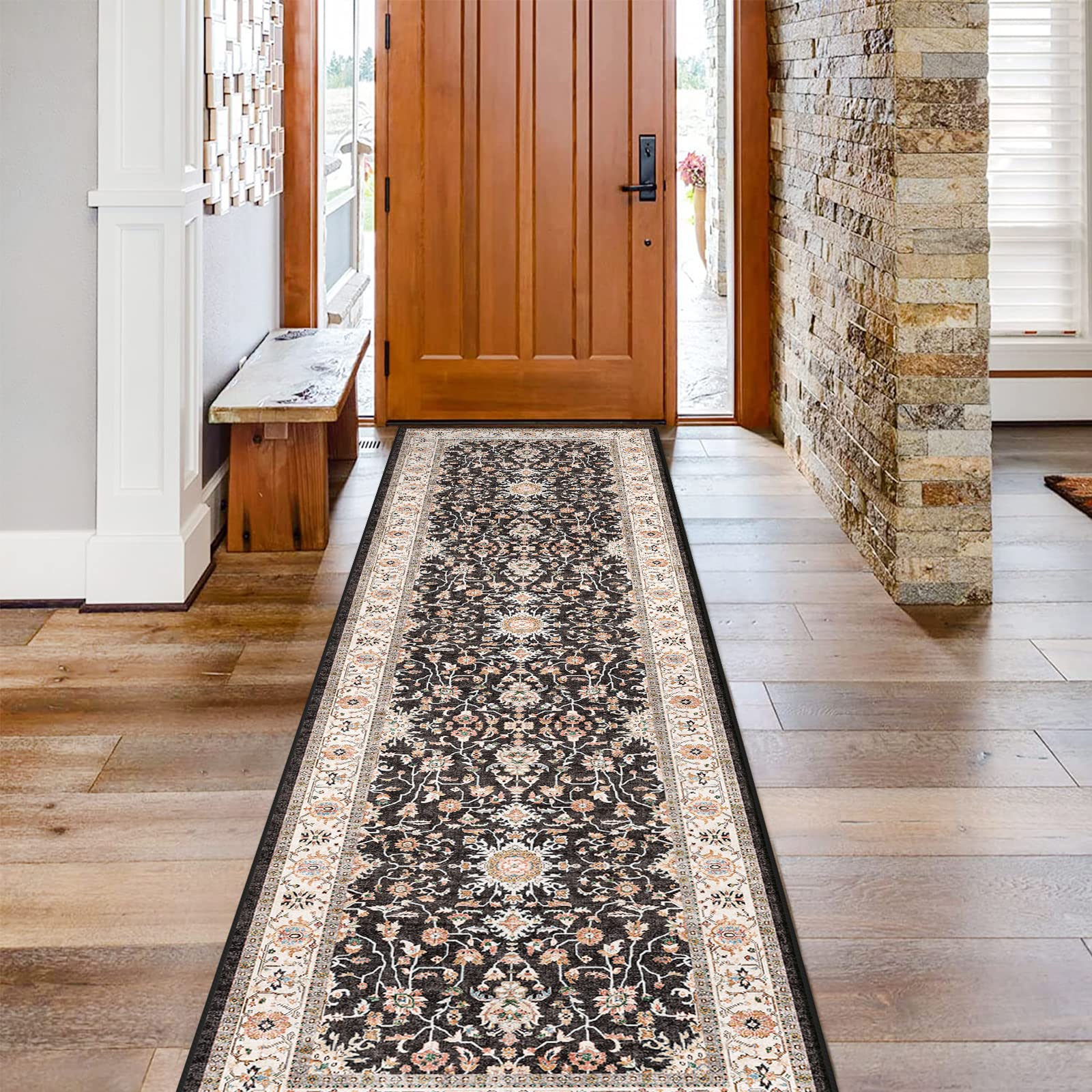 TOPRUUG Washable Runner Rug 2x7 - Hallway Runner Rug Kitchen Rugs and Mats Non Skid Washable Waterproof Carpet Runner for Living