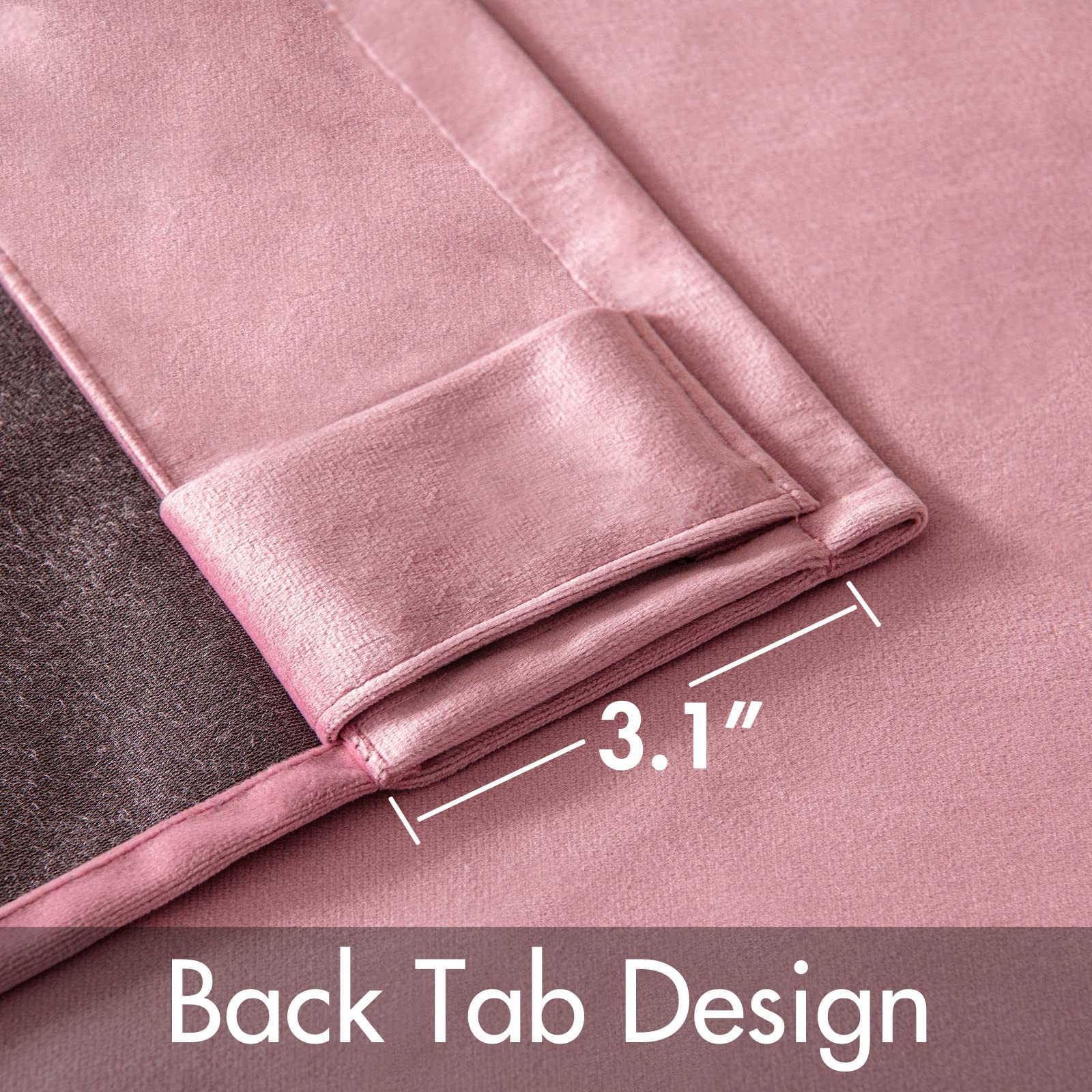 Miulee Velvet Curtains 90 Inches 2 Panels - Luxury Blackout Curtains For Girls Bedroom Nursery Living Room Thermal Insulated Super Soft Window Drapes Rod Pocket & Back Tab, Blush Pink, W52 X L90 Inch
